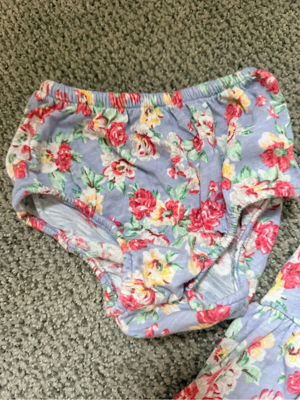 Ralph Lauren Floral Baby Dress and Diaper Cover Light Lavender and Pink